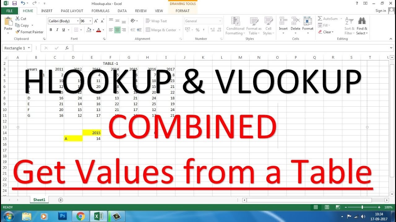 HLOOKUP and VLOOKUP Combined | Get value Corresponding to a Specified Row and Column of a Table