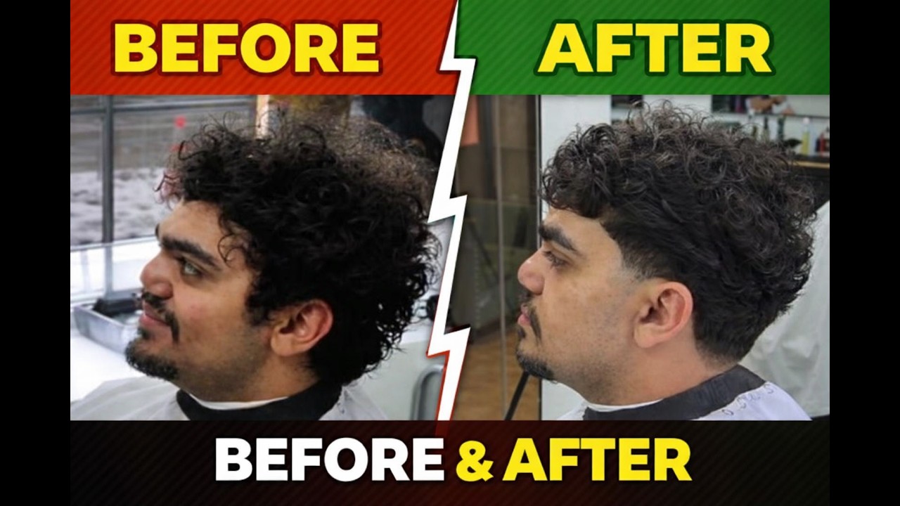 How to cut curly hair #hairtransformation #barber #hairstyle #barbershop #skinfade