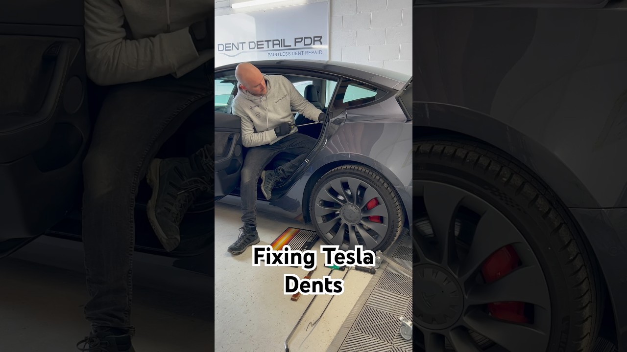 These Tesla dents are all removable! - paintless dent repair - #pdr #bodyrepair #leyland