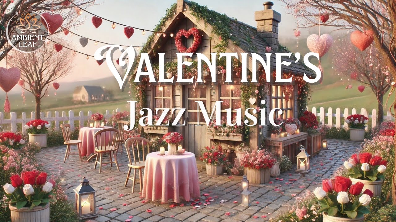 Romantic Valentine's Day Ambience | Cozy Cottage Café with Relaxing Jazz Music