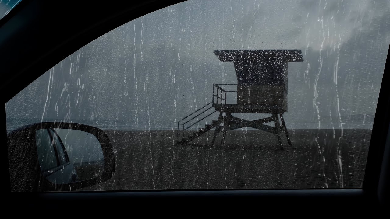 Finding Shelter in a Car During a Heavy Rainstorm - Cozy Sounds for Sleeping, Overcoming Insomnia