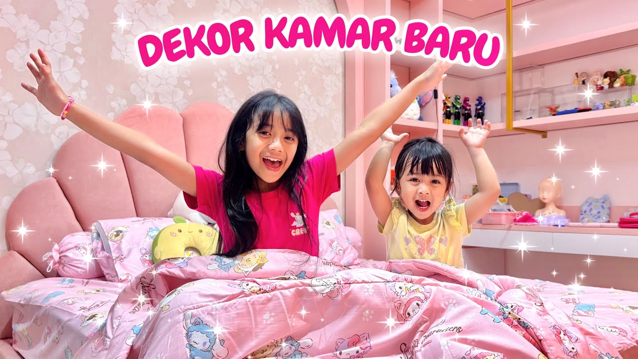 MAMA DEKOR KAMAR BARU SAMANTHA SERBA PINK SANRIO DI BANTU ADIK AUDREY HEBOH VLOG A DAY IN MY LIFE