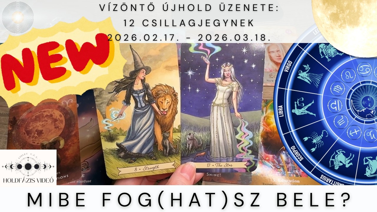 Vízöntő Újhold: Jobb lehetőségek egy új, jobb jövőre! 2026.02.17. - 2026.03.18.  a 12 csillagjegynek