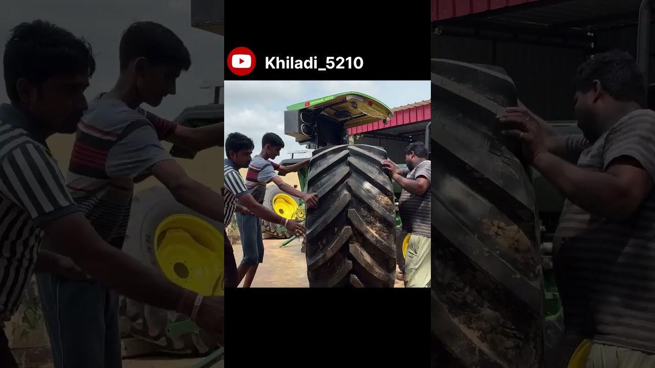 fitting  tyres 710 #johndeere #farming @papwa-islive-001 @guruveervlogs @guruveervlogs