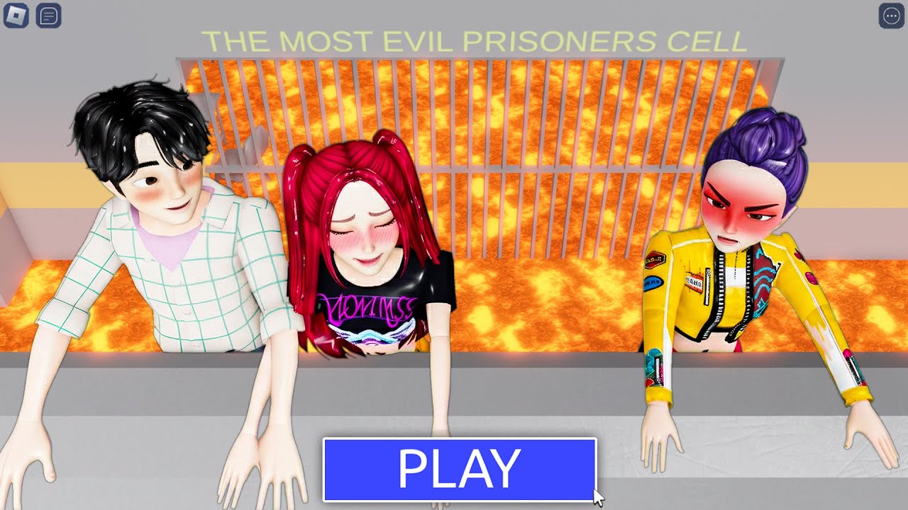 K-POP JINU, MIRA, RUMI NEEDS HELP! BARRY'S PRISON RUN LAVA! #roblox #obby
