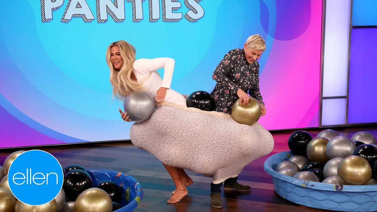 Khlo&eacute; Kardashian & Ellen Stuff Their Granny Panties with Big Balls