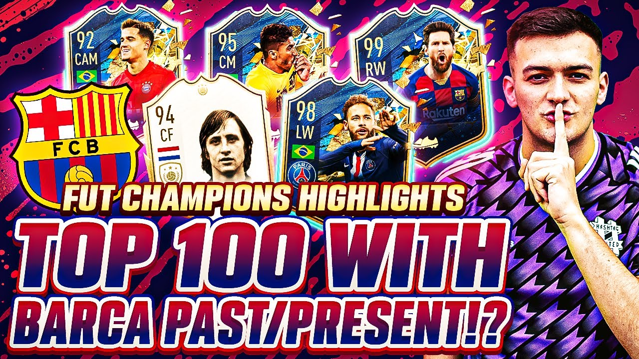 TOP 100 ON FUT CHAMPS w/ BARCELONA PAST & PRESENT!? Fifa 20 Ultimate TOTS Gameplay + Squad Builder!