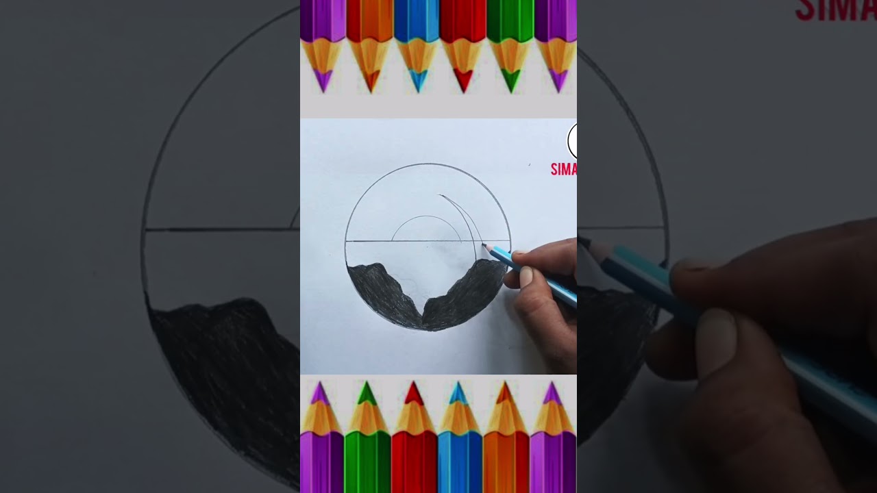 How to draw// scenery drawing // steep by steep 🥰😘