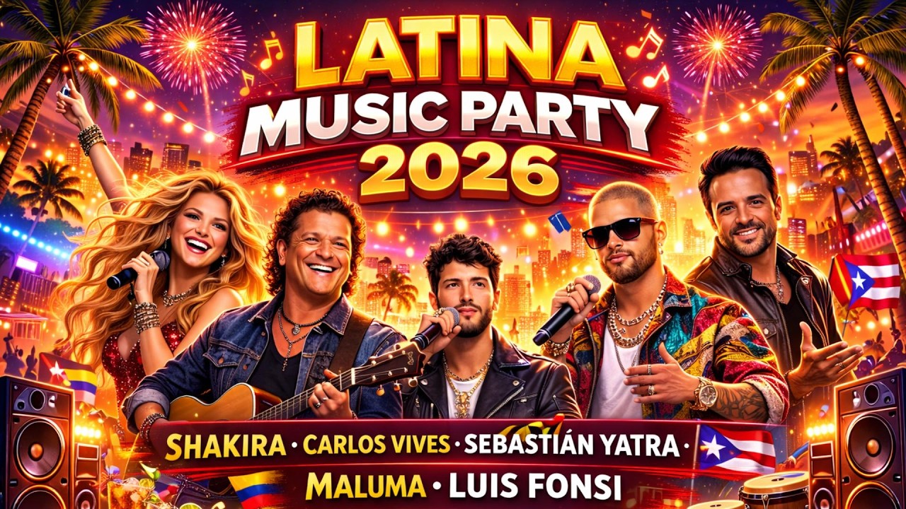 💃 LATINA MUSIC PARTY 2026 - Shakira, Carlos Vives, Sebastián Yatra, Maluma & Luis Fonsi