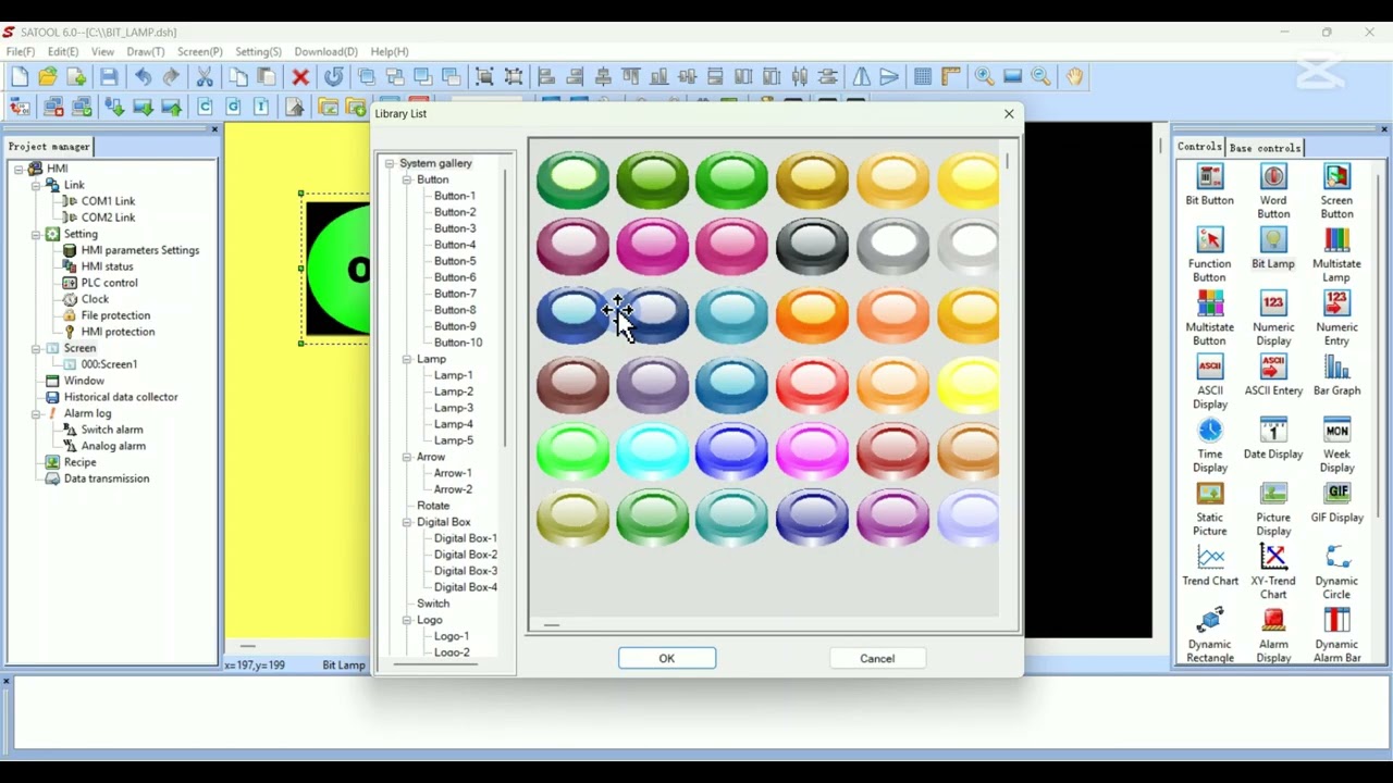 SAMKOON HMI SATOOL  [ BIT LAMPING ] PROGRAMMING