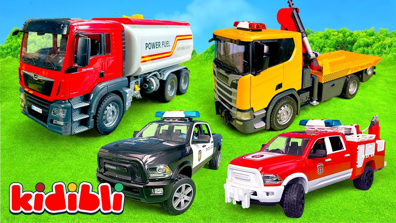 Toys Accident : Fire Truck, Police Car & Ambulance 🚒 Various Vehicles : Kids Video | Kidibli