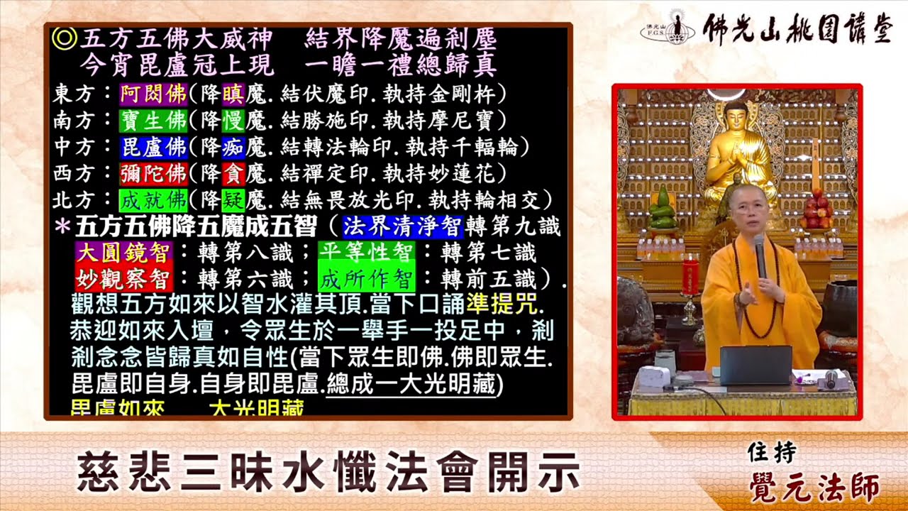 2025.7.6佛光山桃園講堂【慈悲三昧水懺】覺元法師開示