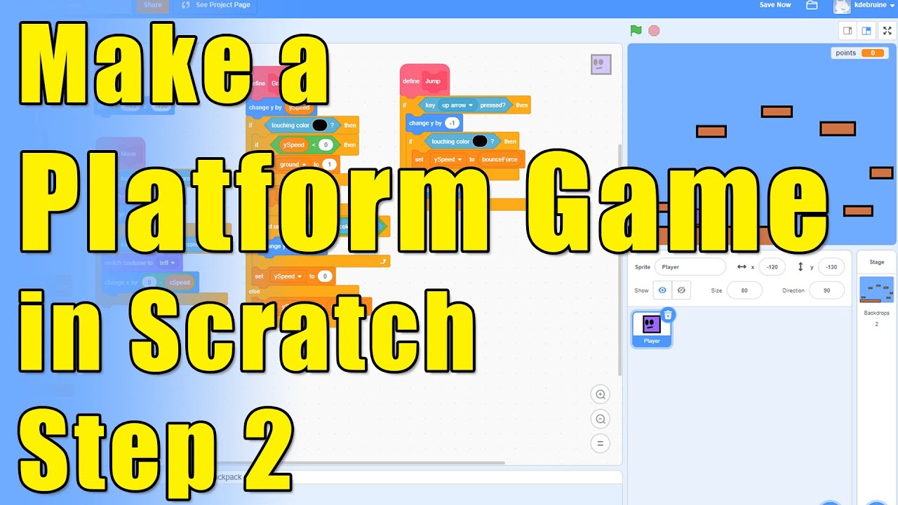 How to Make a Platform Game in Scratch - Part 2 of 2