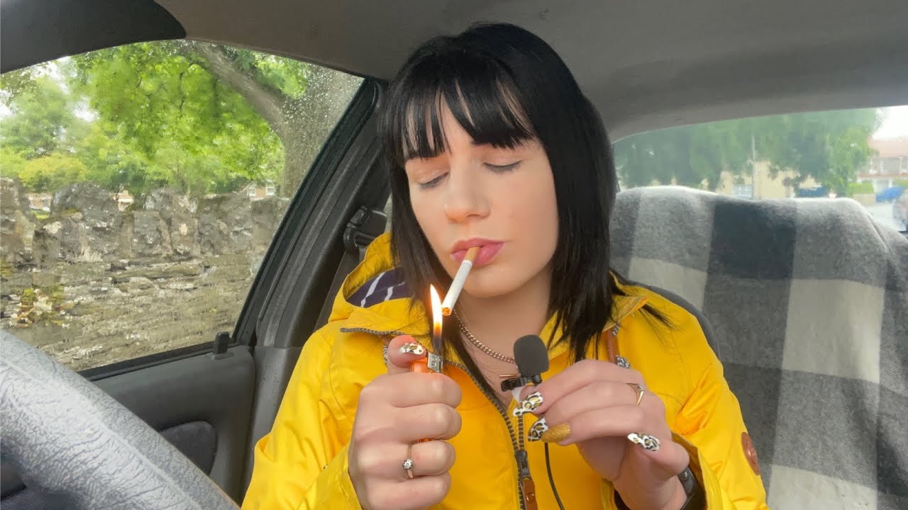 ASMR | Gum Chewing, Mouth Sounds, Smoking & Rain Drops (No Talking)