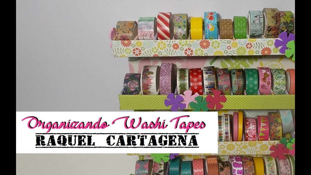 DIY TUTORIAL FACIL organizador de washi tape scrapbooking cartonaje