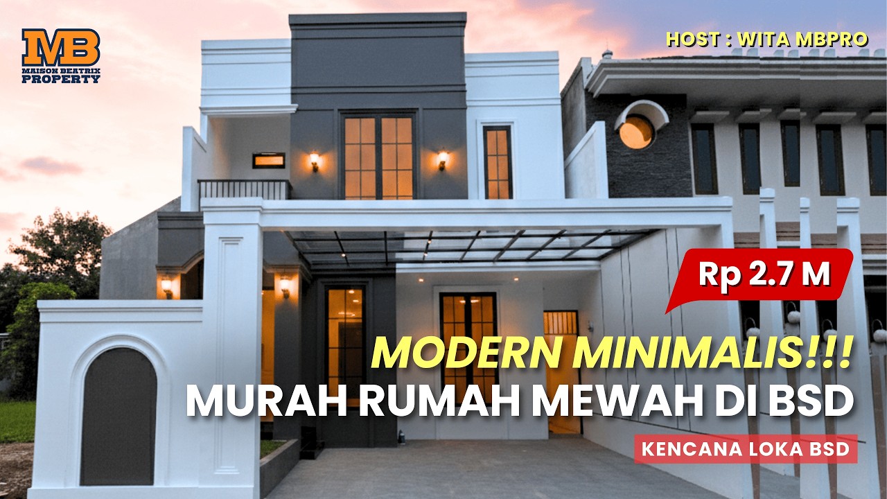 MODERN MINIMALIS!!! RUMAH MEWAH DI BSD CUMA 2M FREE KITCHEN SET + KOMPOR STANDING | KENCANA LOKA BSD