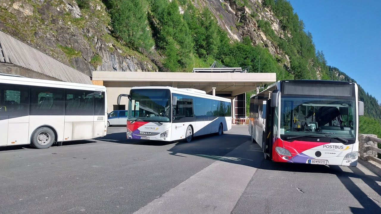Lärchenwand Schrägaufzug zu Mooserboden mit Postbus ! Kaprun - Zell am See !