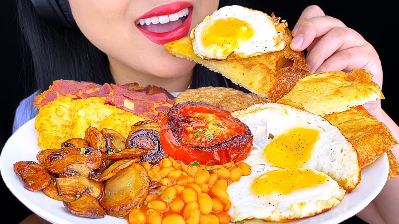 ASMR ENGLISH BREAKFAST MUKBANG 먹방 Eating Sounds (NO TALKING) ASMR Phan