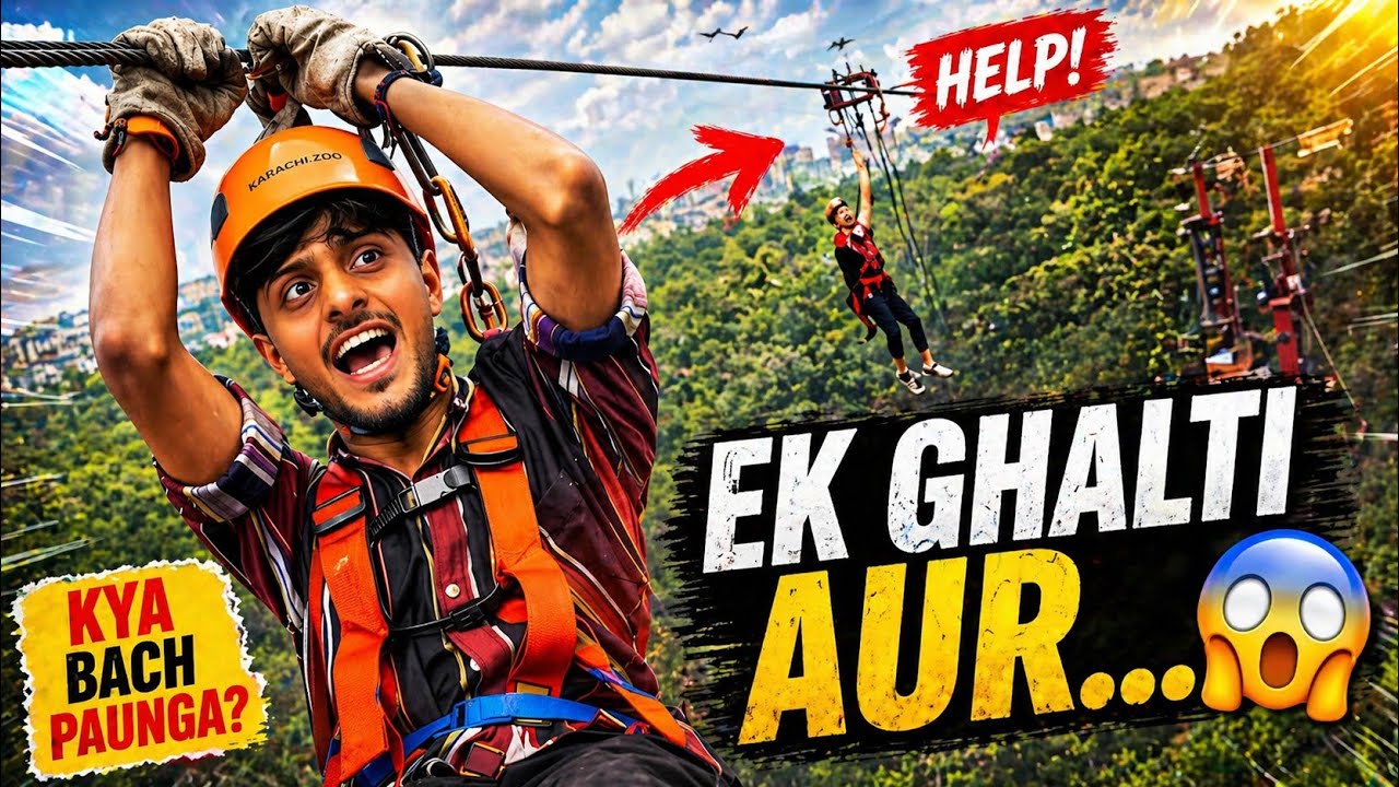 Karachi Zoo Zipline Experience 😱 | Ek Ghalti Aur&hellip; Dangerous Adventure Pakistan