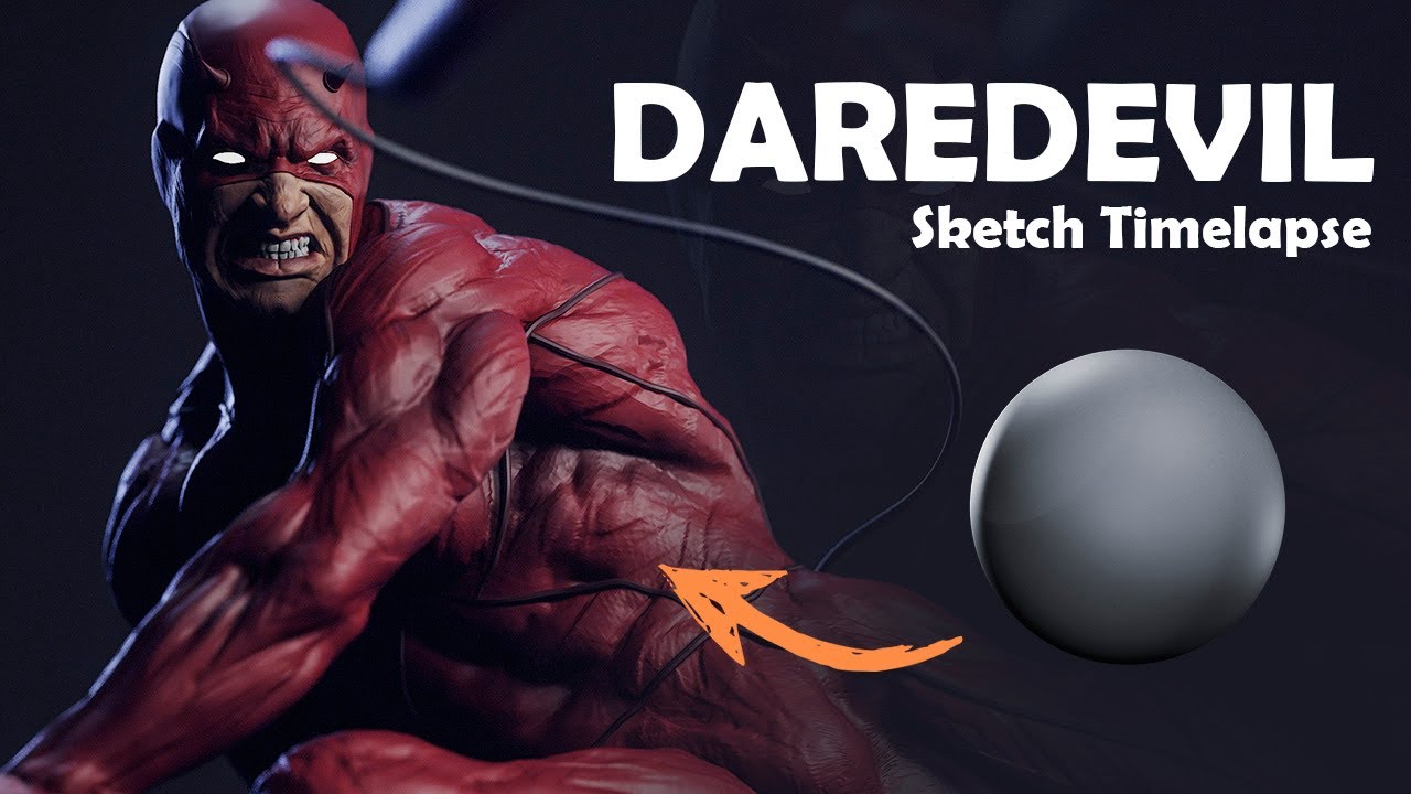 Daredevil – ZBrush Speed Sculpt Timelapse | Character Sketch from Scratch