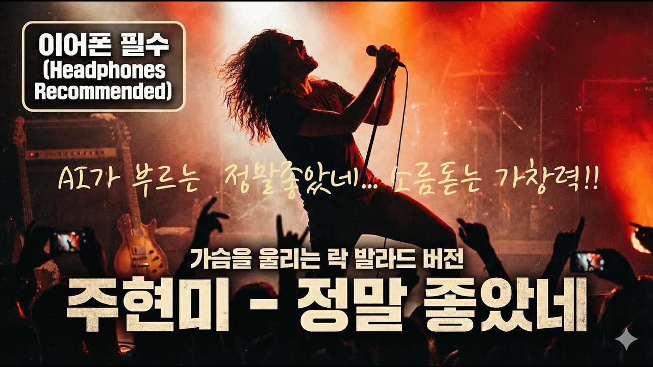 [AI 커버] 주현미 - 정말 좋았네 (심금을 울리는 락 발라드 Ver.) 🎸#주현미 #정말좋았네 #AI커버 #락발라드
