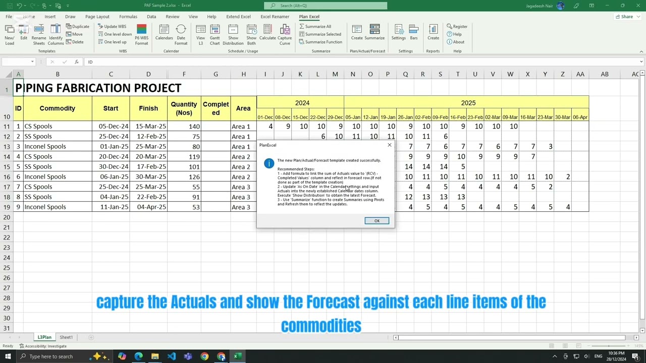 Plan Actual Forecast - QUANTITATIVE TARGETS!!!!!