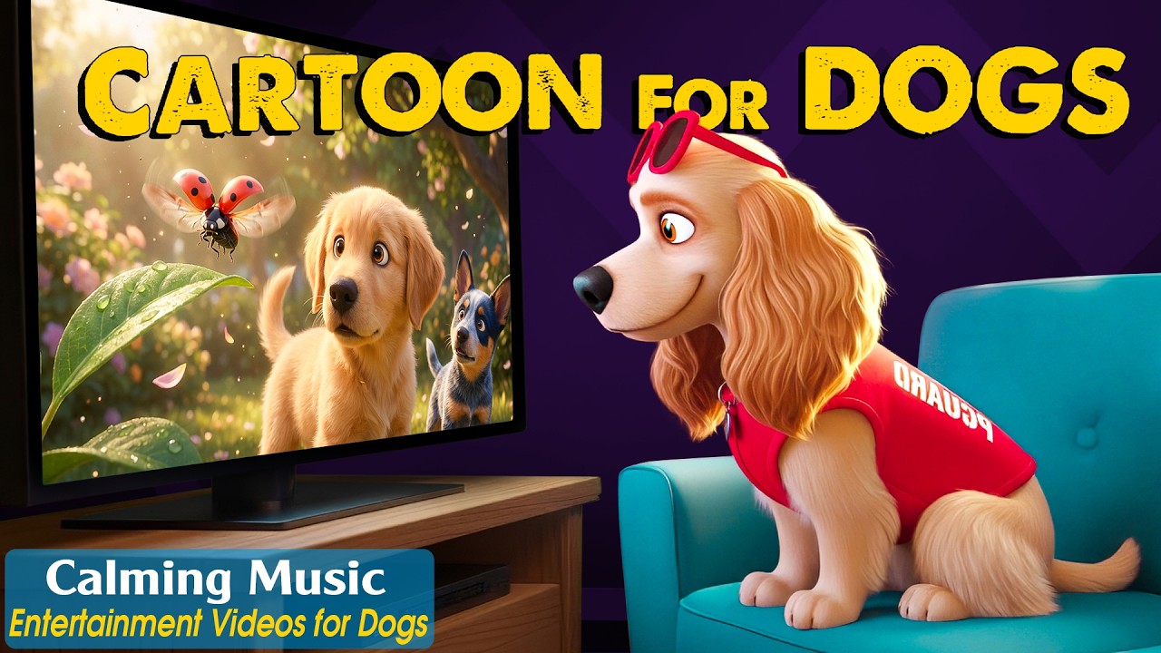 Dog Cartoon: Relaxing DOG TV for Dogs to Watch Home Alone🐶 Calm Stress & Anti-Anxiety Music for Dogs