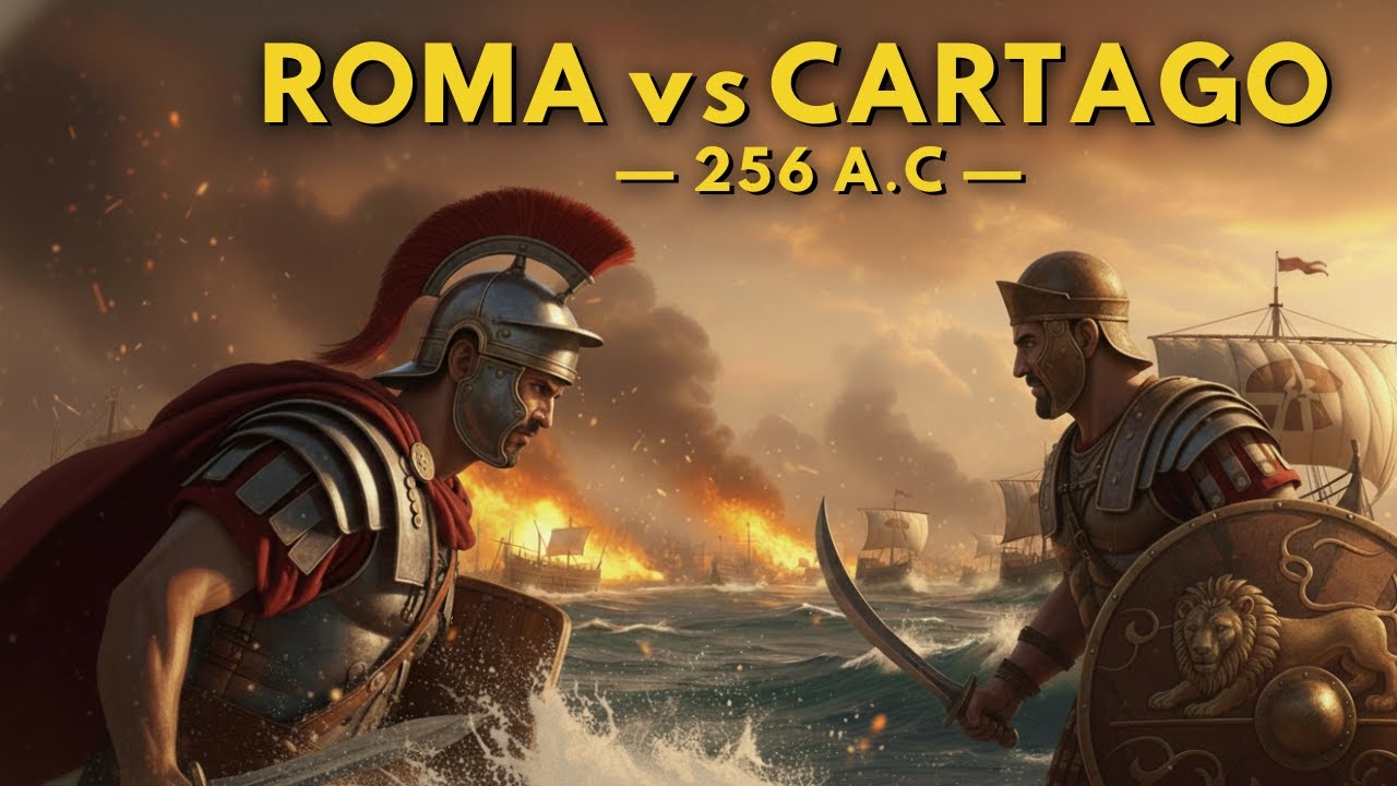 Año 256 a.C. | La batalla naval más grande del mundo antiguo 🌊⚔️