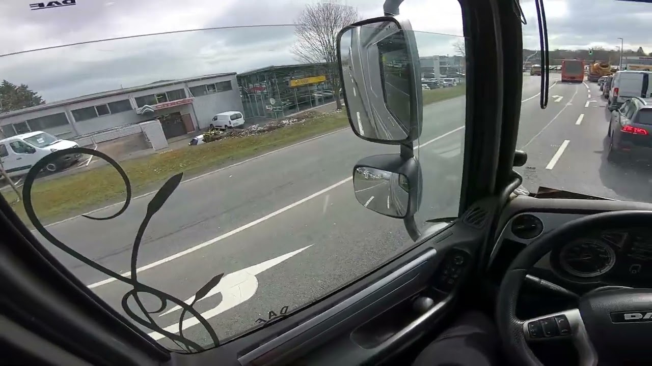 Bayreuth, truck driving in April