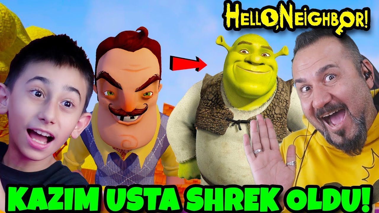 KAZIM USTA SHREK OLDU! YENİ DEV GİBİ EVİNE GİRDİK! | EGEMEN KAAN İLE HELLO NEİGHBOR MODLU BÖLÜM
