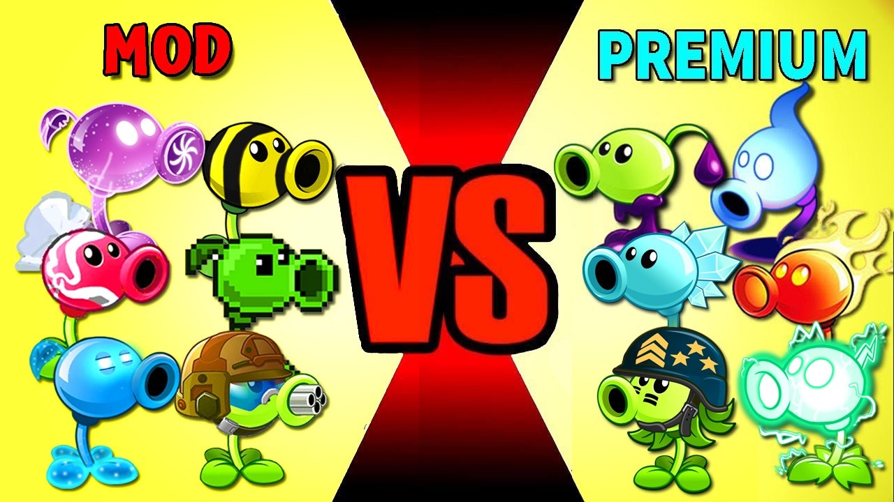 Team PREMIUM vs FREE MOD Pea Plants - Who WIll Win? - Pvz 2 Team Plant vs Team Plant