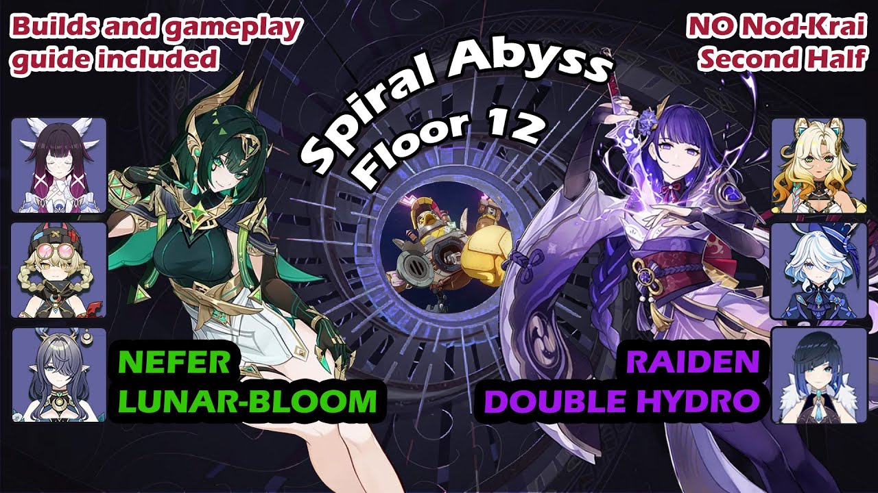(6.3) Nefer Lunar-Bloom, Raiden Double Hydro - NEW Genshin Impact Spiral Abyss Floor 12
