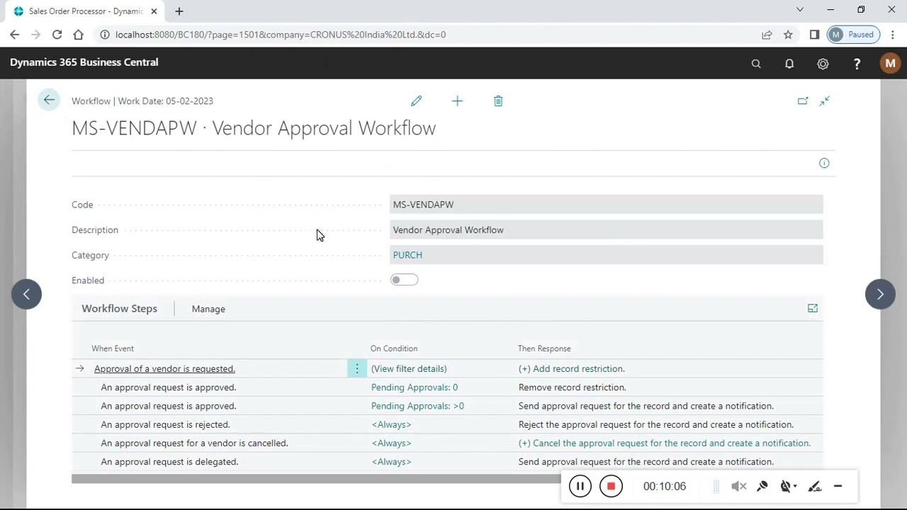 Work Flows & Approval System in Business Central