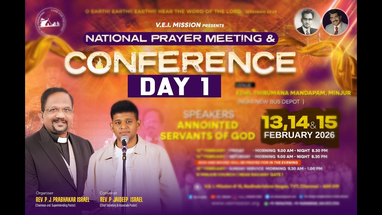 NPMC (2026) Conference day 01 //Minjur Rev Prabhakar Israel / JD Israel V.E.I.Mission