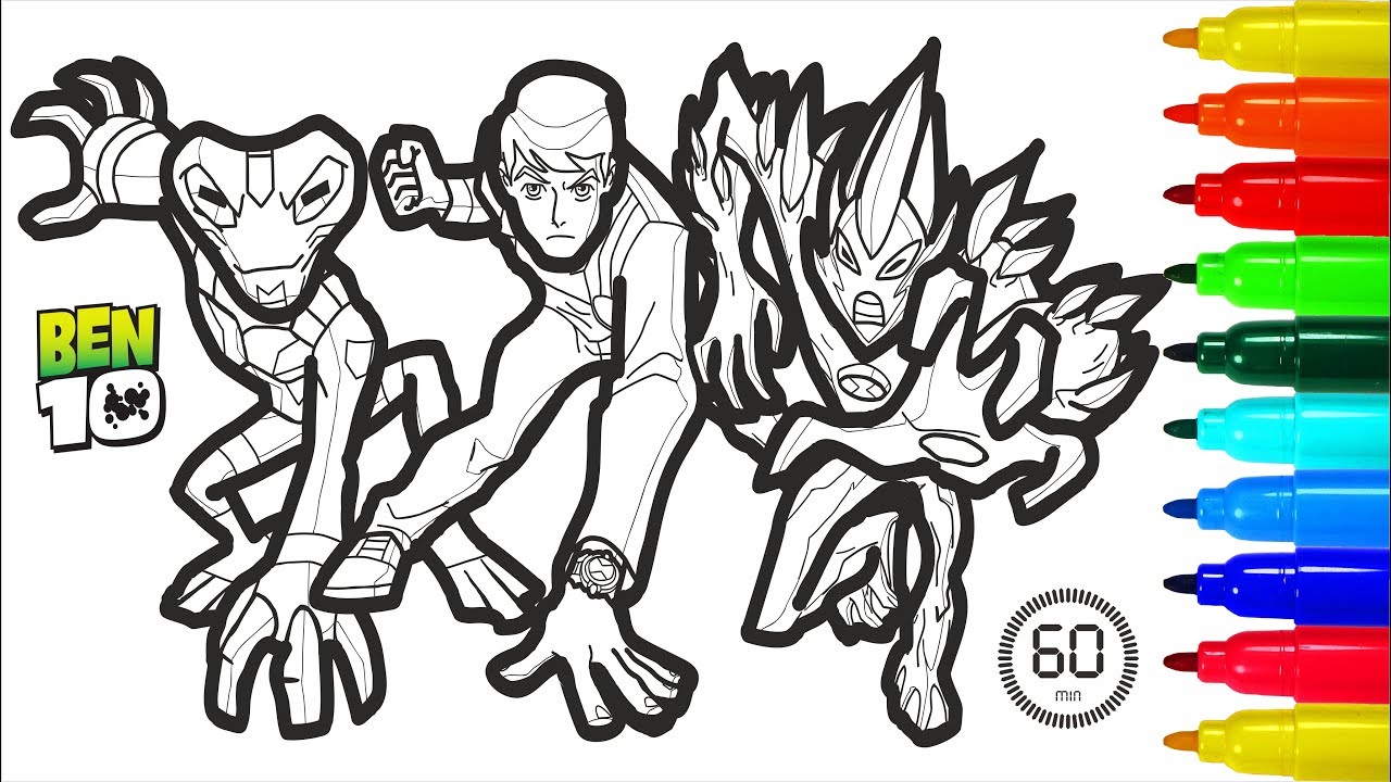 BEN 10 60 MINUTES Coloring Pages | Colouring Pages For Kids