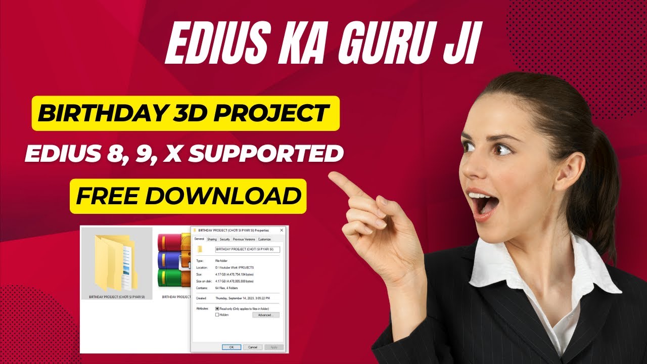 EDIUS BIRTHDAY PROJECT |  3D PROJECT |  FREE DOWNLOAD |  HINDI/URDU |  EDIUS KA GURU JI