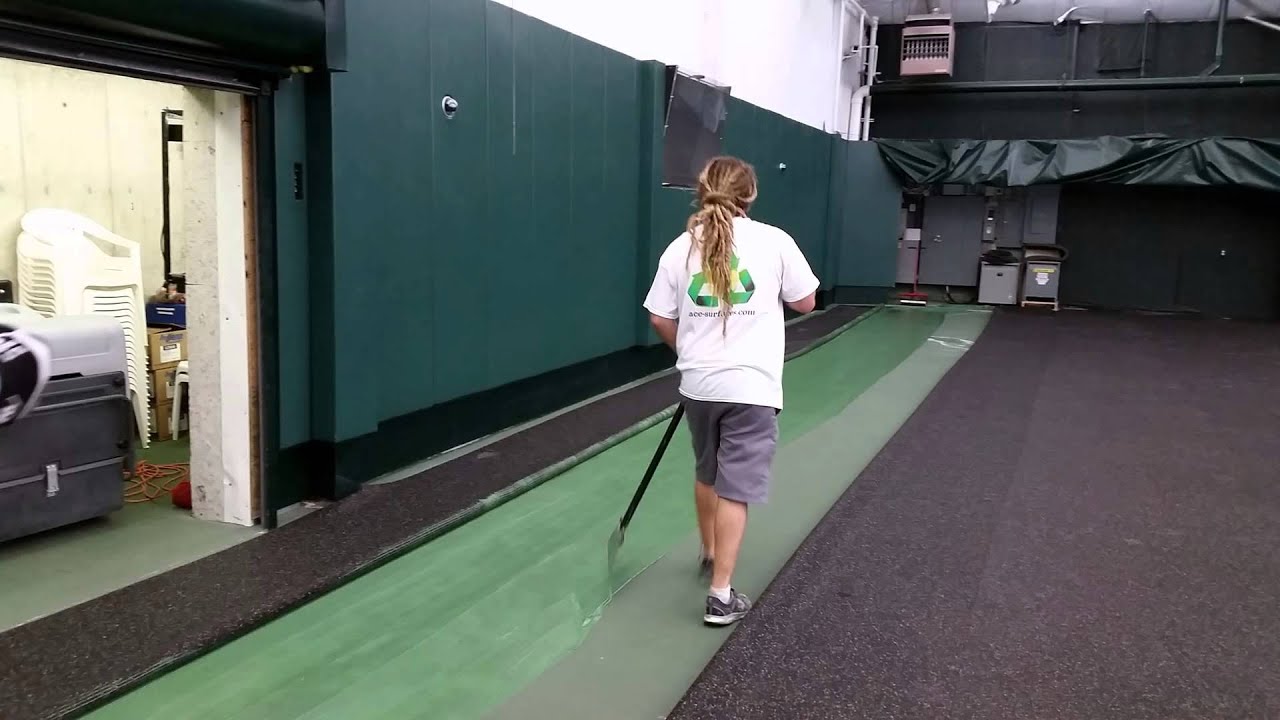 Laykold Masters 5 install with recycled tennis ball underlayment