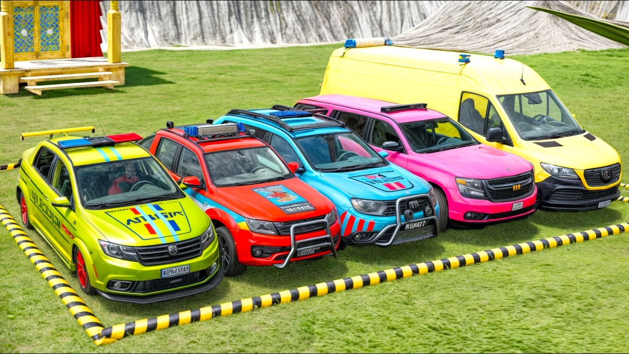 CHEVROLET, DACIA, MCQUEEN سيارة ماكوين, POLICE CARS VOLKSWAGEN AMBULANCE EMERGENCY TRANSPORTING FS22