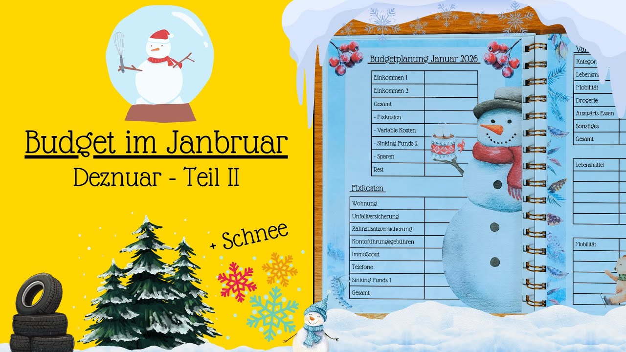 Budgetplanung | (Teil 2) ⛄️ Dezember '25 auf Februar '26 🌨️ | Budgetieren🤹‍♂️ | Umschlagmethode 🏂