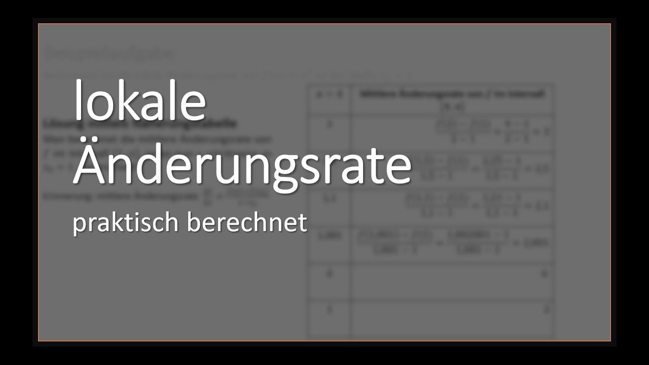Wie bestimmt man die lokale Änderungsrate rechnerisch?