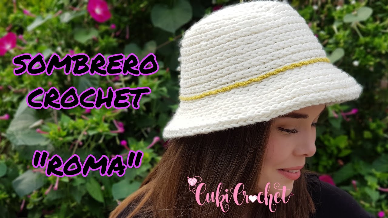 Tejer gorro a crochet SOMBRERO. Mod. ROMA (crochet bucket hat)