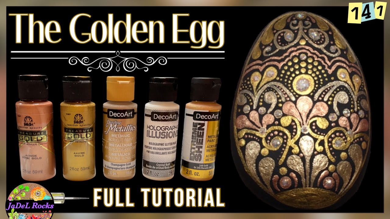 Golden Egg Mandala Tutorial | Folk Art Treasure Gold and DecoArt Gold Paints