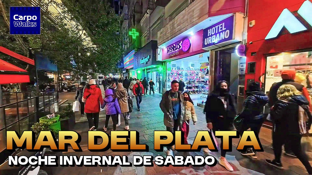 MAR DEL PLATA ILUMINADA 🌃 | Sábado a la Noche en Vacaciones de Invierno 2025