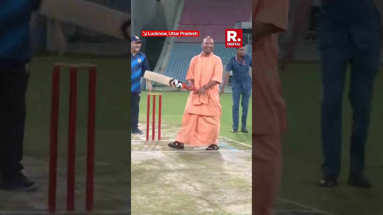 Uttar Pradesh CM Yogi Adityanath Tries His Hands At Cricket In Lucknow | Video