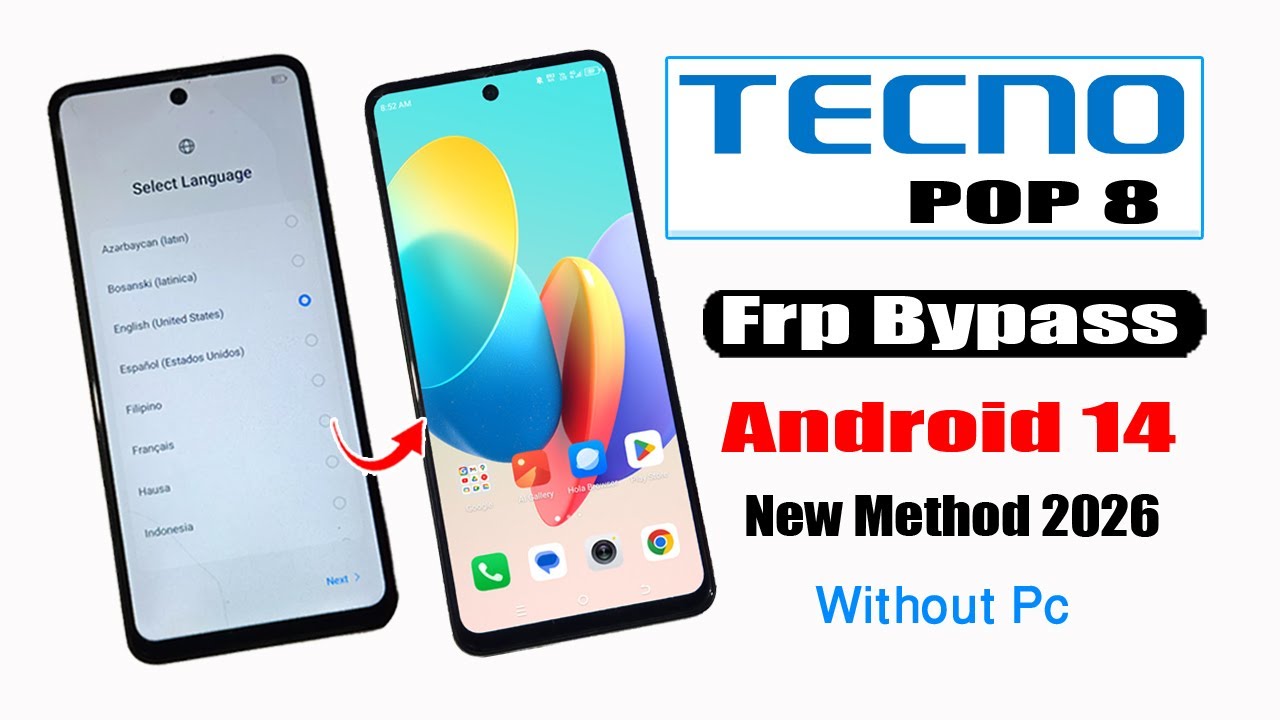Tecno POP 8 Frp Bypass Android14✔️Tecno Spark Go 2024✔️New Method 2026✔️settings Not Open Palm Store