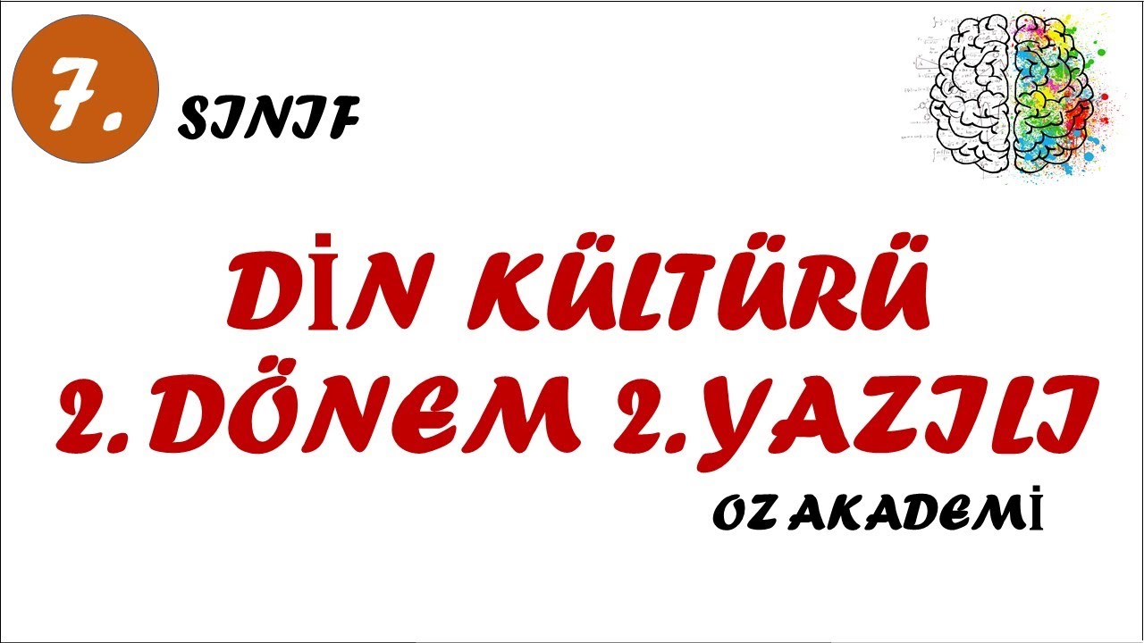 7.Sınıf Din Kültürü 2.Dönem 2.Yazılı | 7.Sınıf Din 2.Dönem 2.Yazılı Sınavı