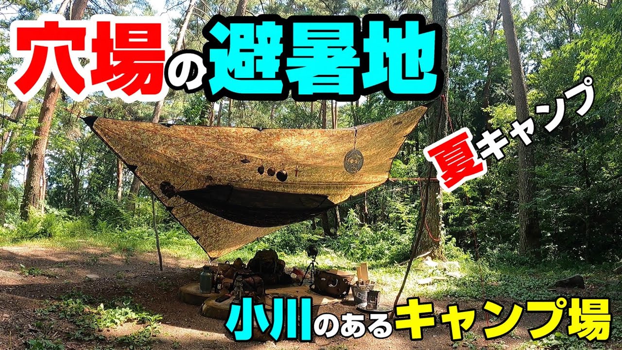 穴場の避暑地 小川のある山の中の林間サイトでハンモック泊【山の寺キャンプ場】ヤマンテラ