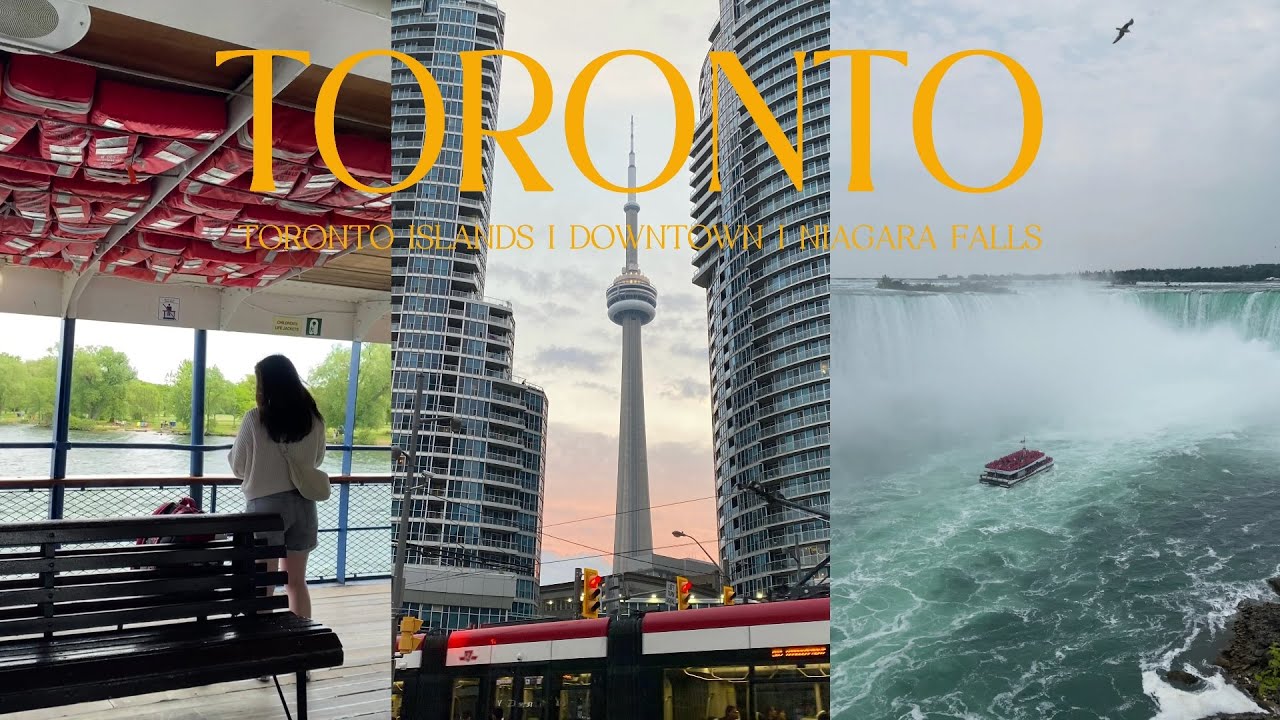 TORONTO TRAVEL VLOG 🌻🎧🌿🍵 I exploring downtown, niagara falls, toronto islands, cafes + matcha lattes
