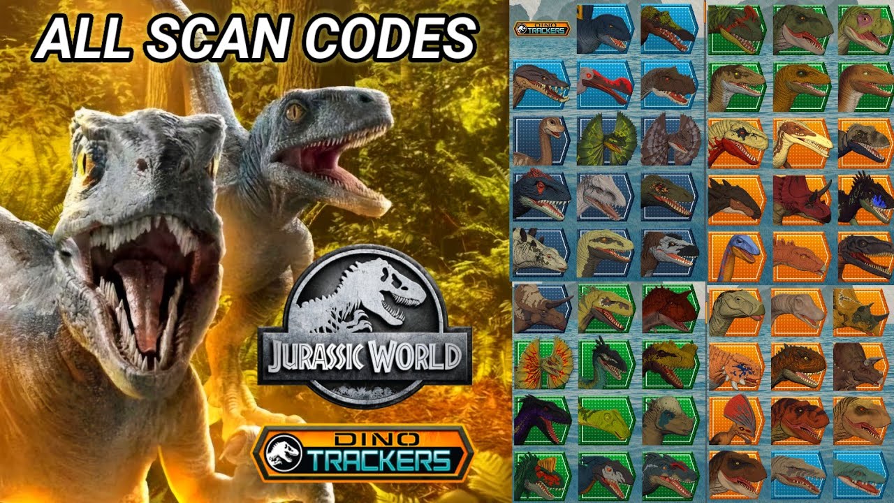 All Jurassic World Dino Tracker Play App Scan Codes!!