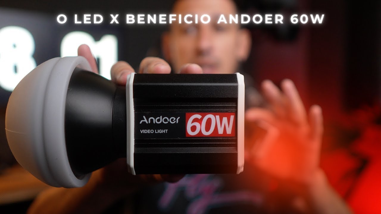 Andoer-Tri-Color LED Video Light, 60W COB